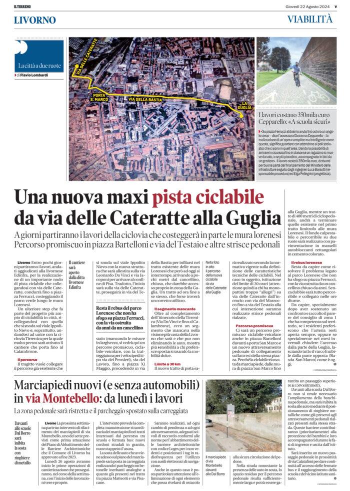 Articolo Il Tirreno del 22.08.2024